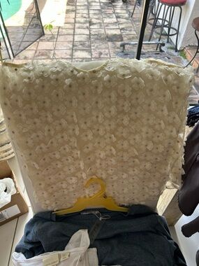 Ivory Floral Appliqué Lace Top dress and 2 tops